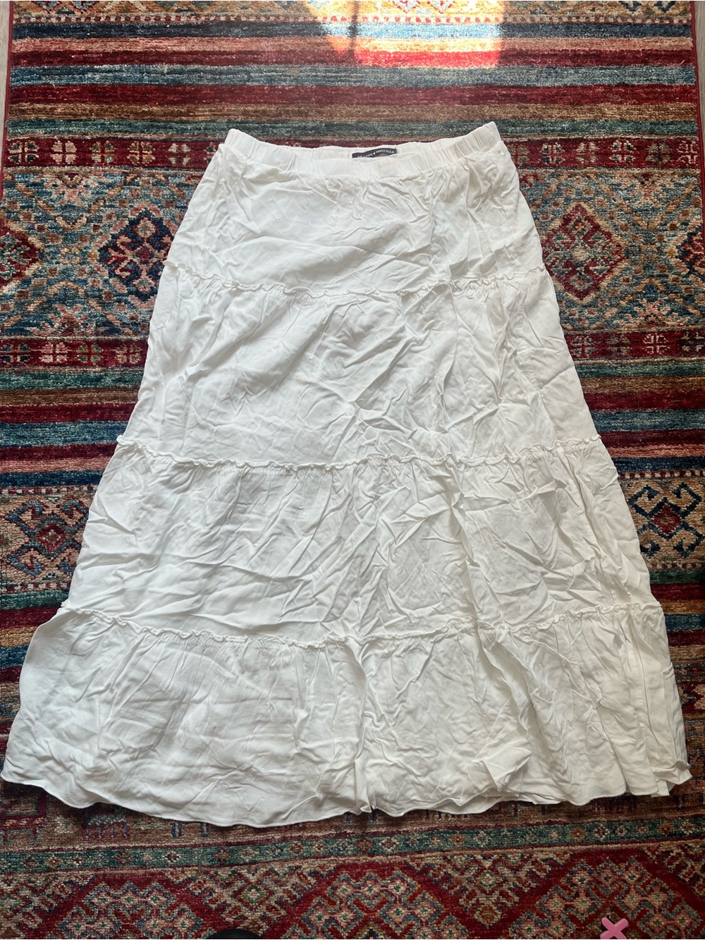 Brandy Melville White Tiered Maxi Skirt